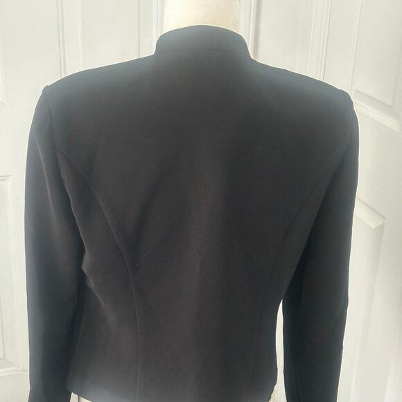 VTG 90s Jessica Howard Cropped Blazer – Black w/ White Contrast Piping, USA Sz 8 - Picture 12 of 14
